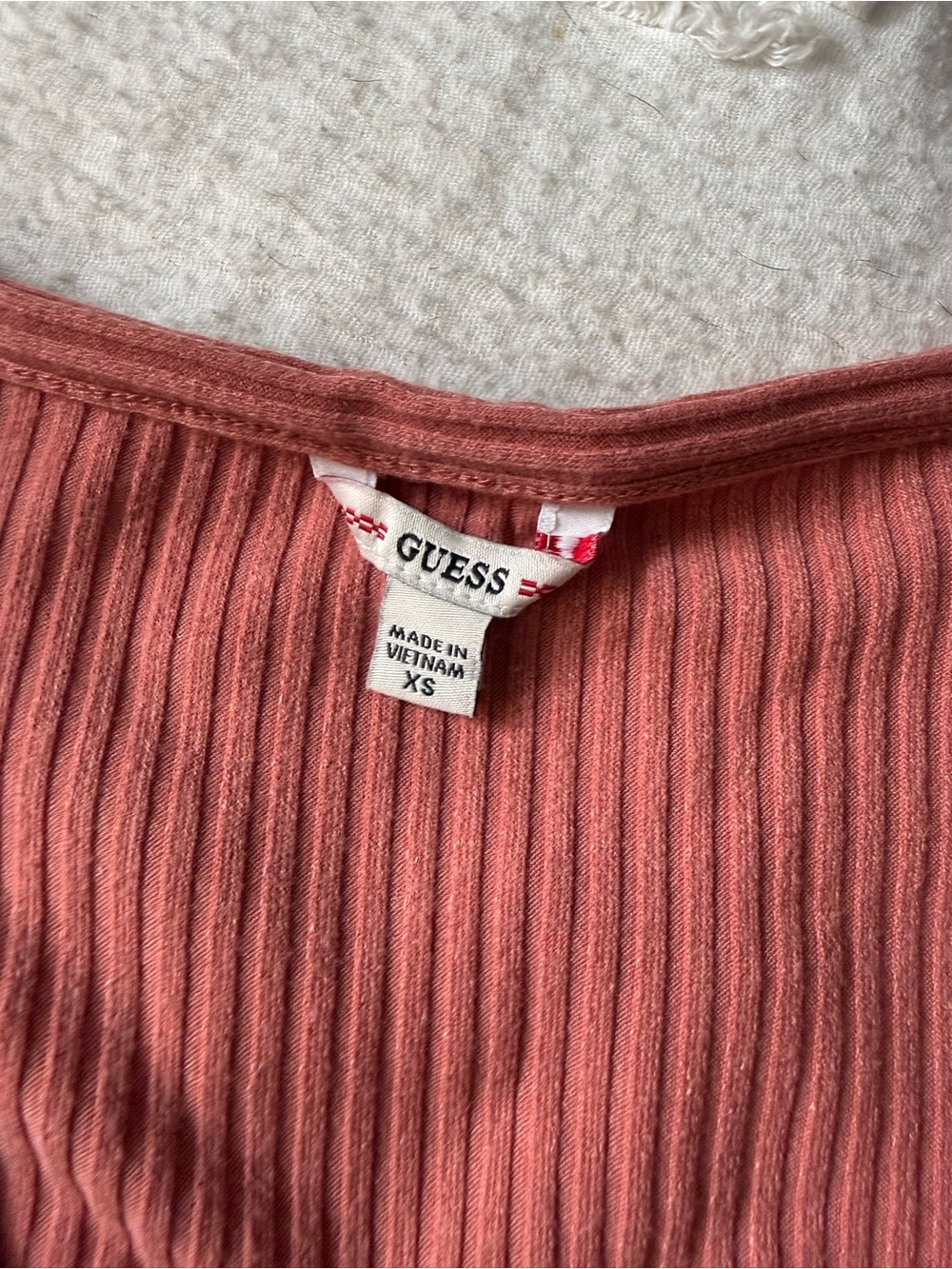 Guess Ribbed Button-Front Mini Dress - Dusty Rose - Picture 2 of 4